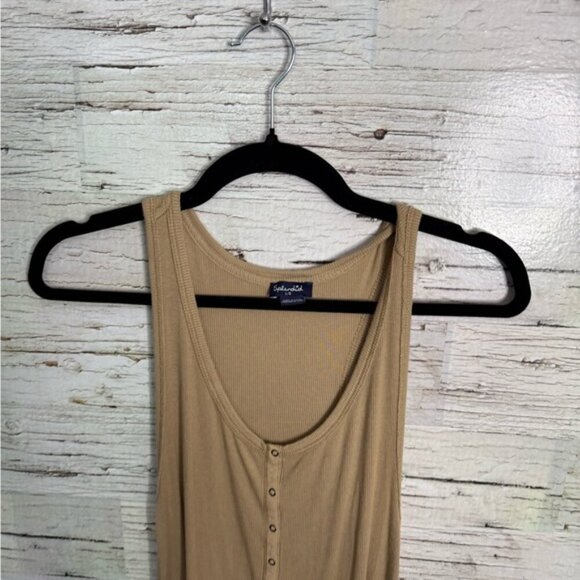 Splendid Scoop Neck Midi dress size large Coastal Tank Style button down cream - Picture 5 of 7